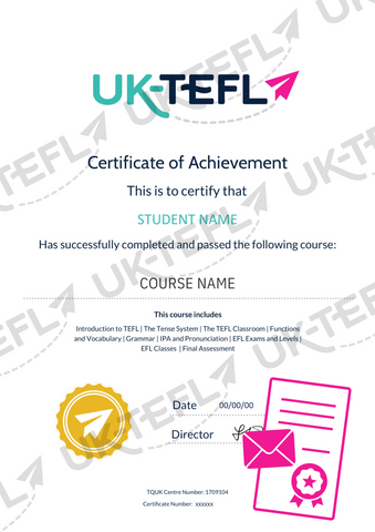 Hard Copy UK-TEFL Certificate