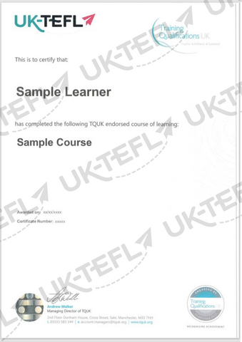 TQUK Accredited Certificate
